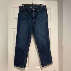 Old Navy High Rise Slouchy Straight Jeans Button Fly Ankle Lenght Size 6